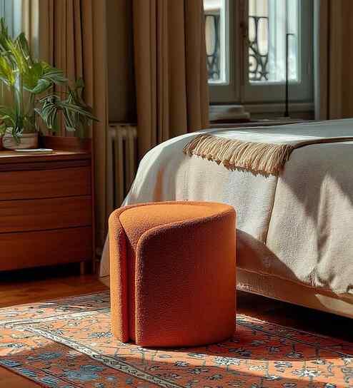 Serene Pouffe In Orange Color