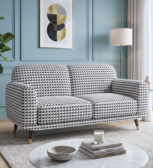 Serenee Classic Houndstooth 2 Seater Upholstered Sofa 
