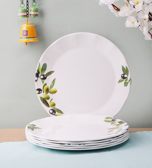 Buy Olives 6 Piece Melamine Full Size Dinner Plates By Servewell