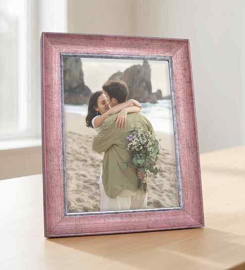 Antique Rose Pink & Silver Pvc 6X8 Inch Single Photo Frames