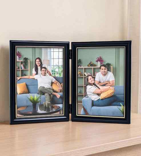 Black & Gold Pvc Premium Foldable Tabletop 5X7 Inch Single Photo Frames