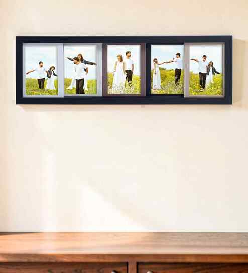 Black Pvc Premium Multi-Frame Tabletop & Wall Hanging 4X6 Inch Single Photo Frames