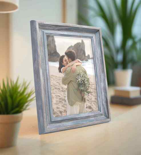 Bluish Grey Pvc 5X7 Inch Single Photo Frames