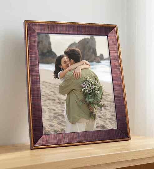 Brown & Gold Pvc 6X8 Inch Single Photo Frames