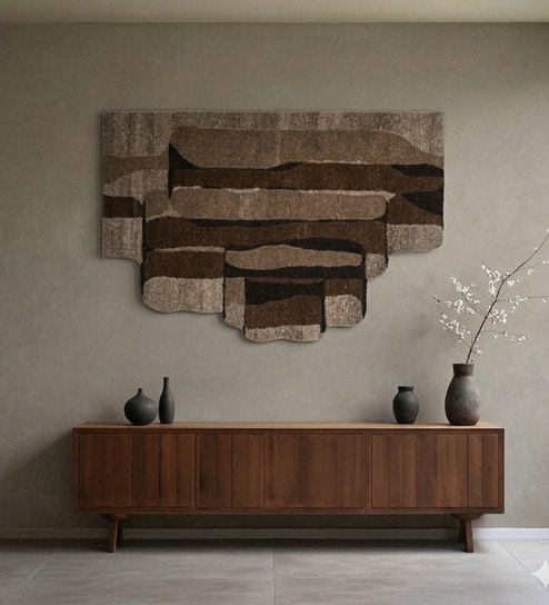 Set Of 1 Coffee High Texture Wool Wall Art
