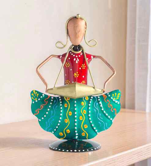 Multicolour Iron Traditional Musician Showpiece