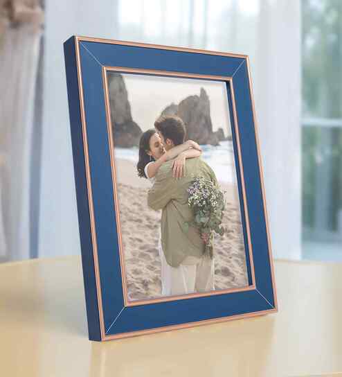 Nile Blue & Gold Pvc 5X7 Inch Single Photo Frames