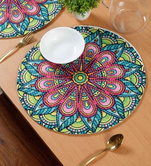Set of 1 Pure Cotton Geometric Print Digitally Printed Table Runner