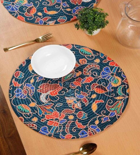 Set of 1 Pure Cotton Geometric Print Digitally Printed Table Runner