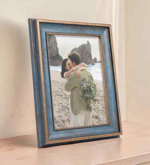 Vintage Blue Pvc 5X7 Inch Single Photo Frames