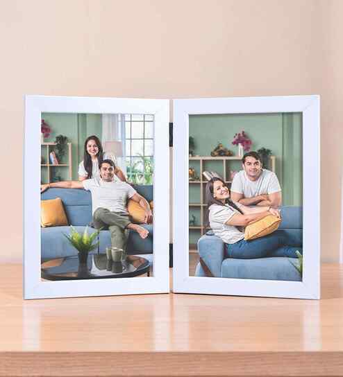 White Pvc Premium Foldable Tabletop 5X7 Inch Single Photo Frames