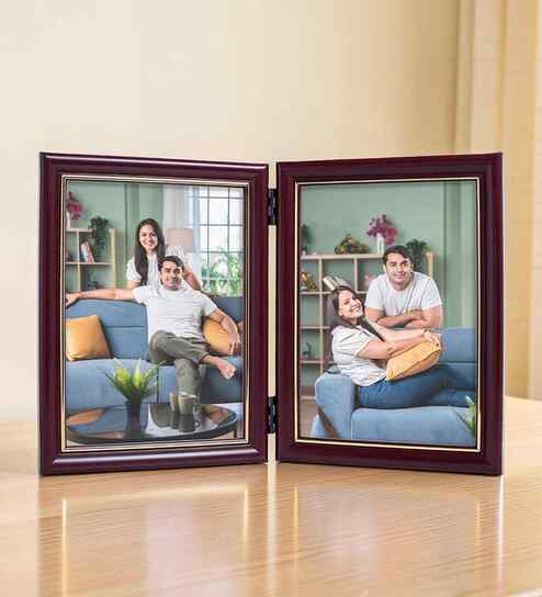 Wine & Gold Pvc Premium Foldable Tabletop 5X7 Inch Single Photo Frames