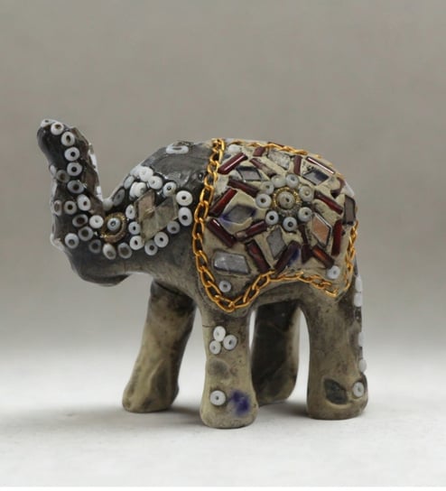 Set of 10 Multicolour Elephant Decorative Figurines for Home Decor