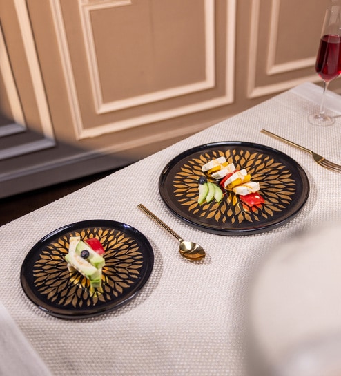 Set of 2 Acacia Wood Side Plate