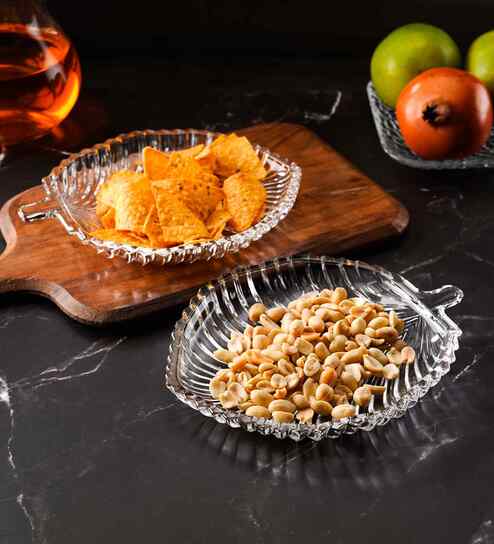 Set of 2 Leaf Designed Side Plates