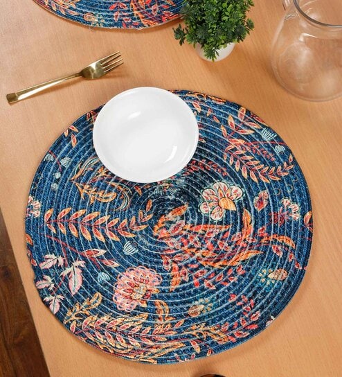 Set of 2 Pure Cotton Geometric Print Digitally Printed Table Runners