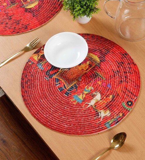 Set of 2 Pure Cotton Geometric Print Digitally Printed Table Runners