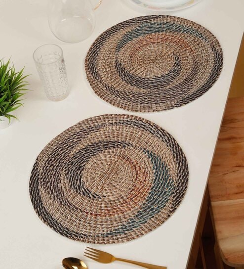 Set of 2 Pure Cotton Geometric Print Digitally Printed Table Runners