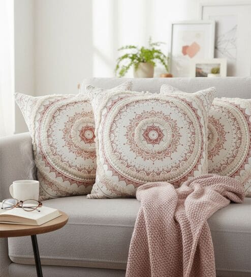 Set of 3 Blooming Mandala Throw Cushion Covers (18x18)