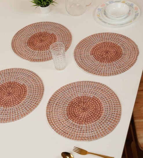 Set of 4 Pure Cotton Geometric Print Digitally Printed Table Runners
