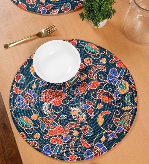Set of 4 Pure Cotton Geometric Print Digitally Printed Table Runners