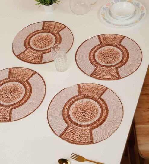 Set of 4 Pure Cotton Geometric Print Digitally Printed Table Runners