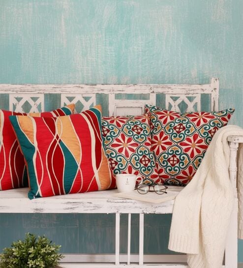 Set of 4 Vibrant Jewel-Tone Decorative Throw Cushion Covers (18x18)