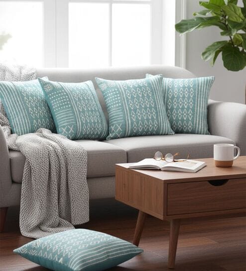 Set of 5 Geometric Tribal Print Throw Cushion Covers (18x18)