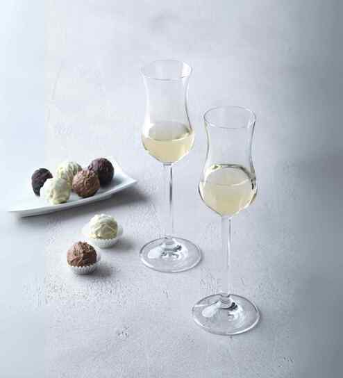 Set of 6 Crystal Lead Free Glass 100ml Long Stemmed Tasting Glasses