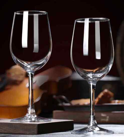 Set of 6 Crystal Lead Free Glass 350ml Stemmed Wine Glasses