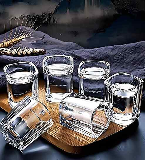 Set of 6 Crystal Lead Free Glass 75ml Shot Glasses