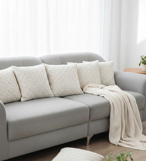 Set of 6 Minimalist Diamond Grid Throw Cushion Covers (18x18)