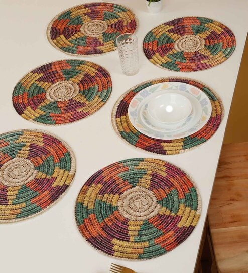 Set of 6 Pure Cotton Geometric Print Digitally Printed Table Runners