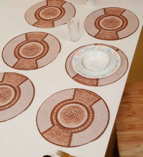 Set of 6 Pure Cotton Geometric Print Digitally Printed Table Runners