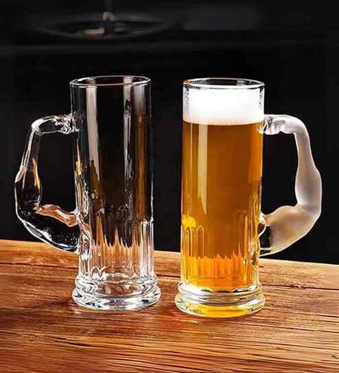 Set of 6 Transparent Crystal Lead Free Glass 450ml Cocktail Beer Mugs