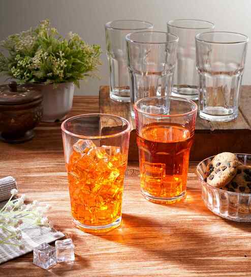 Set of 6 Transparent Water Glass