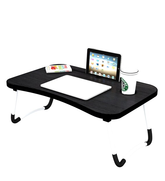 Buy Sergio Portable Laptop Table in Dark Wood Finish by Dios Online