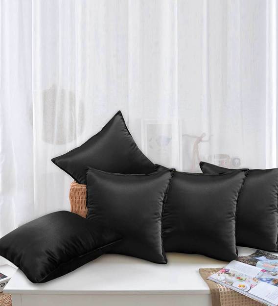 plain black cushion covers