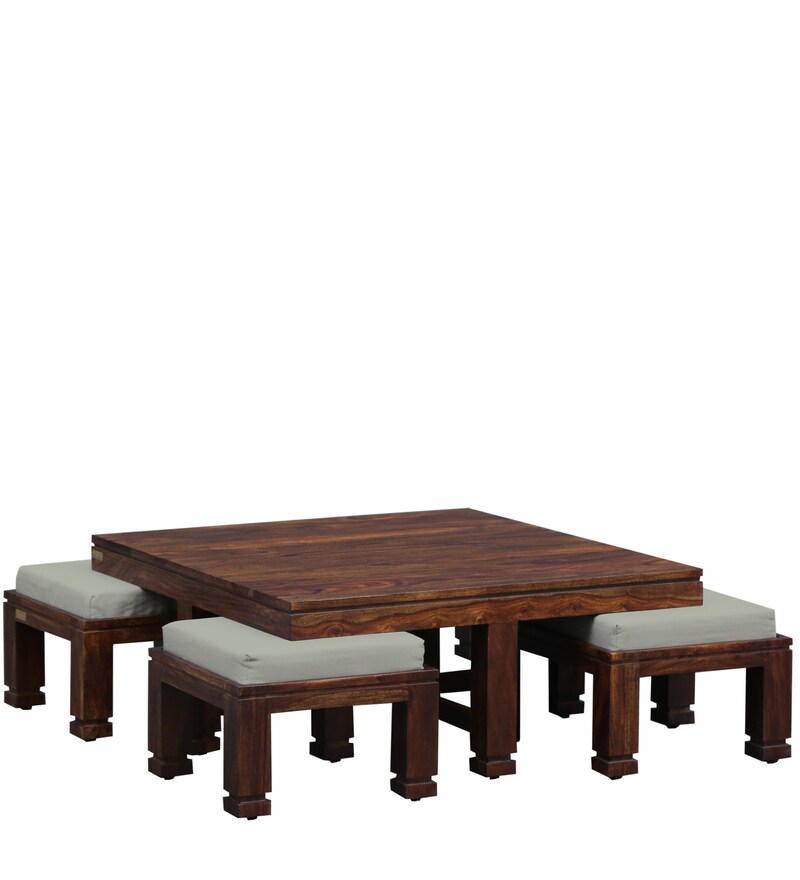 Buy Segur Solid Wood Nesting Coffee Table Set In Provincial Teak Finish