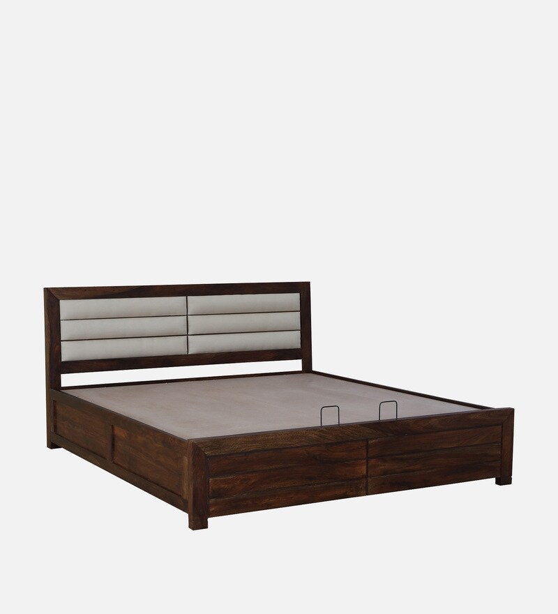 Buy Segur Sheesham Wood Queen Size Bed In Provincial Teak Finish With