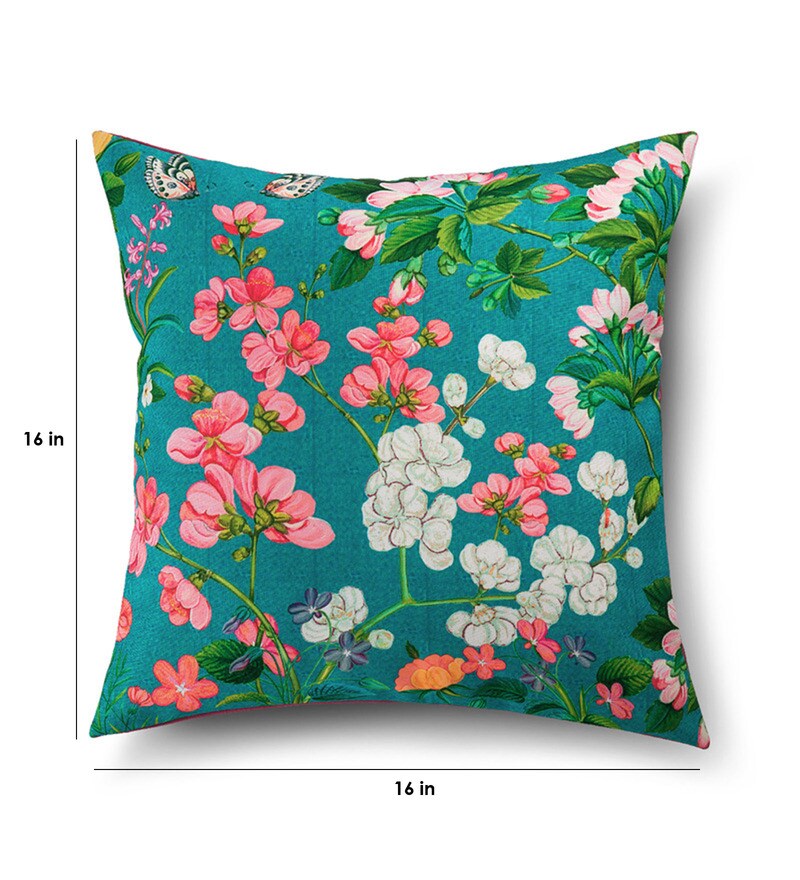 Buy Cotton Floral Pattern 16x16 Inch Cushion Covers (Set Of 5) Online