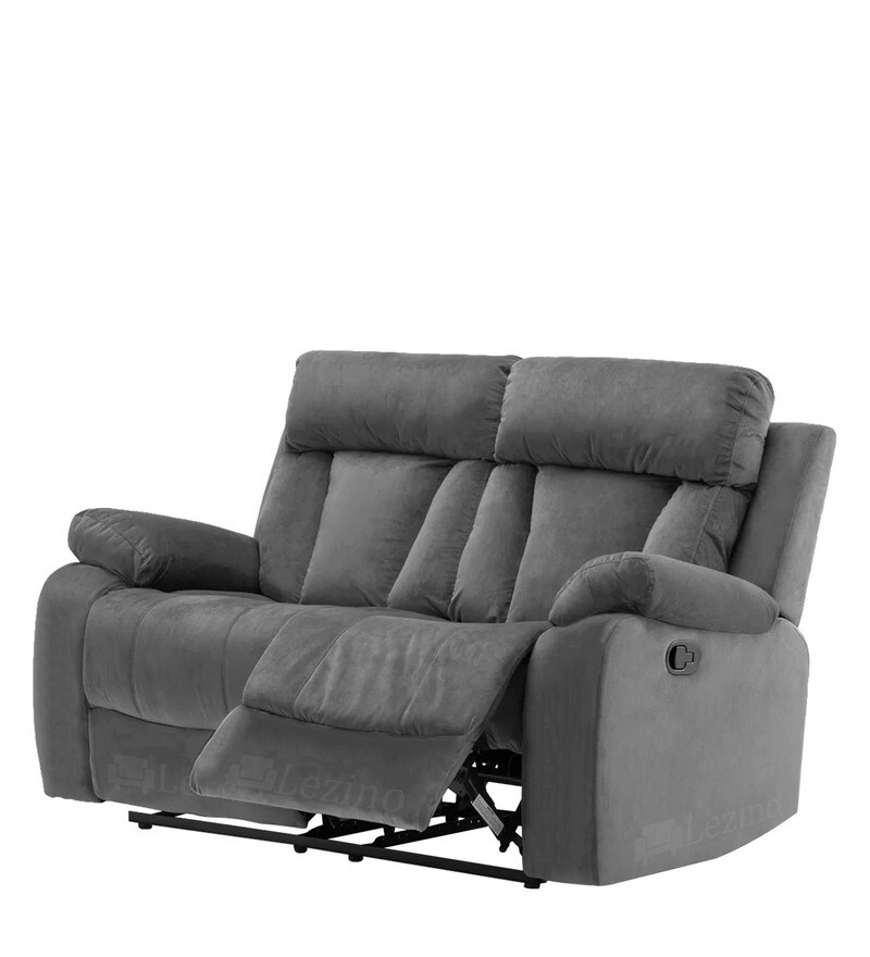 Buy Selino Fabric Manual 2 Seater Recliner in Grey Colour by Lezino