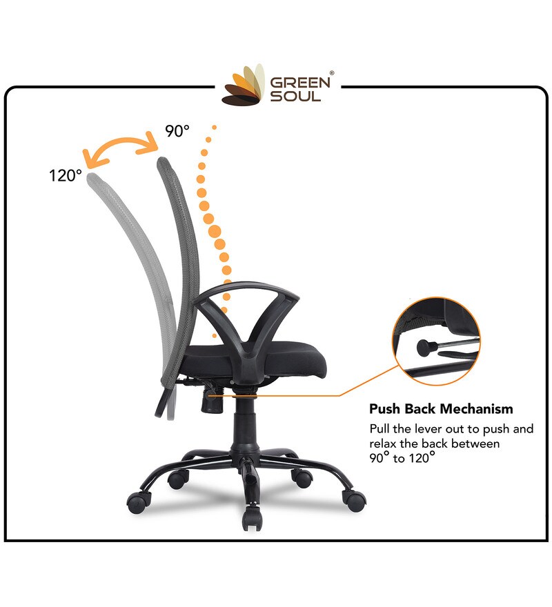 Buy Seoul Breathable Mesh Ergonomic Chair in Bold Grey Colour Online Ergonomic Chairs