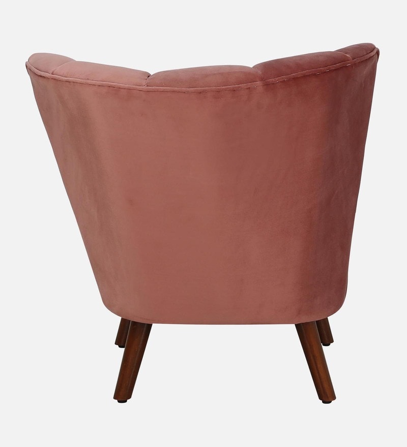 Buy Sergio Velvet Slipper Chair In Blush Pink Colour Online Slipper