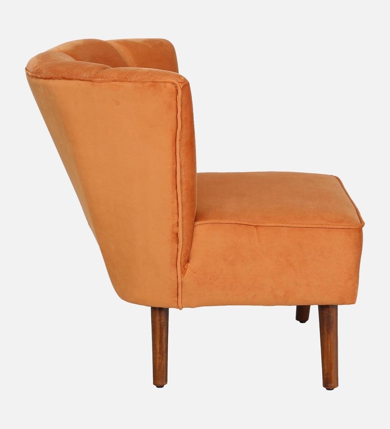 Buy Sergio Velvet Slipper Chair In Rust Colour By Casacraft Online