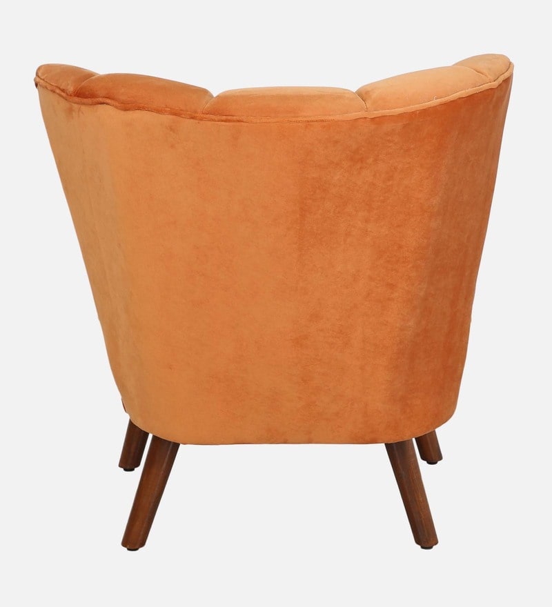 Buy Sergio Velvet Slipper Chair In Rust Colour By Casacraft Online