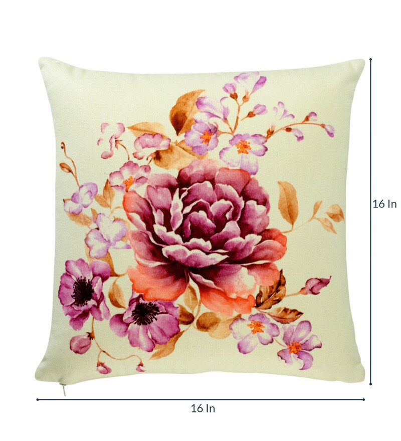 Buy Cotton Floral Pattern 16X16 Inches Cushion Covers (Set Of 5) Online Floral Cushion Covers