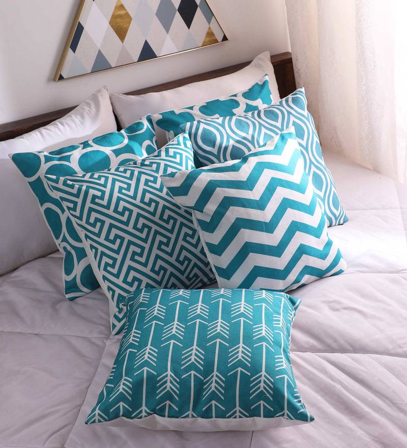 sky blue cushion covers