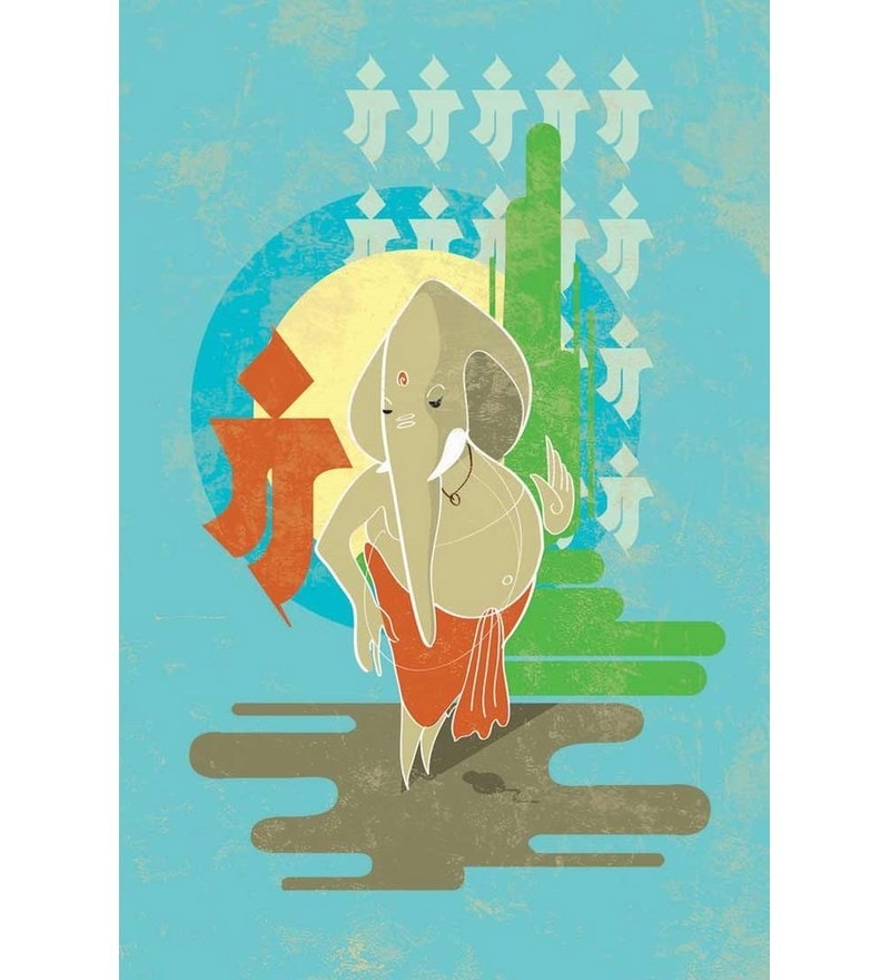 Buy Seven Rays Ganpati Blue Background Mini Poster Online - Other Posters -  Posters - Home Decor - Pepperfry Product