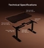 Se Desk Pro Height Adjustable Desk In Dark Brown Finish (1500X750mm)
